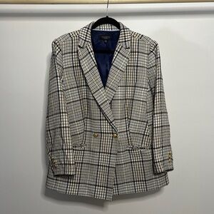Talbots| Classic preppy academia womens blazer sz 18WP plus petite white gold